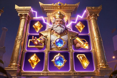 Gates of Olympus Slot mit Zeus, Tempeltoren und Blitzen im GambleZen Online Casino