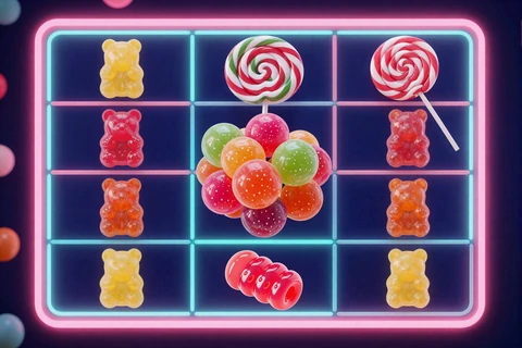 Sugar Rush Candy-Slot mit bunten Bonbons und Multiplikatoren im GambleZen Online Casino