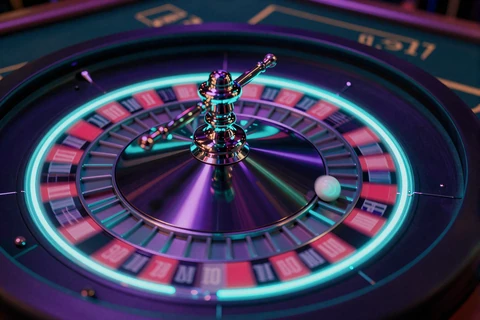 Leuchtendes Live-Roulette-Rad im GambleZen Live Casino